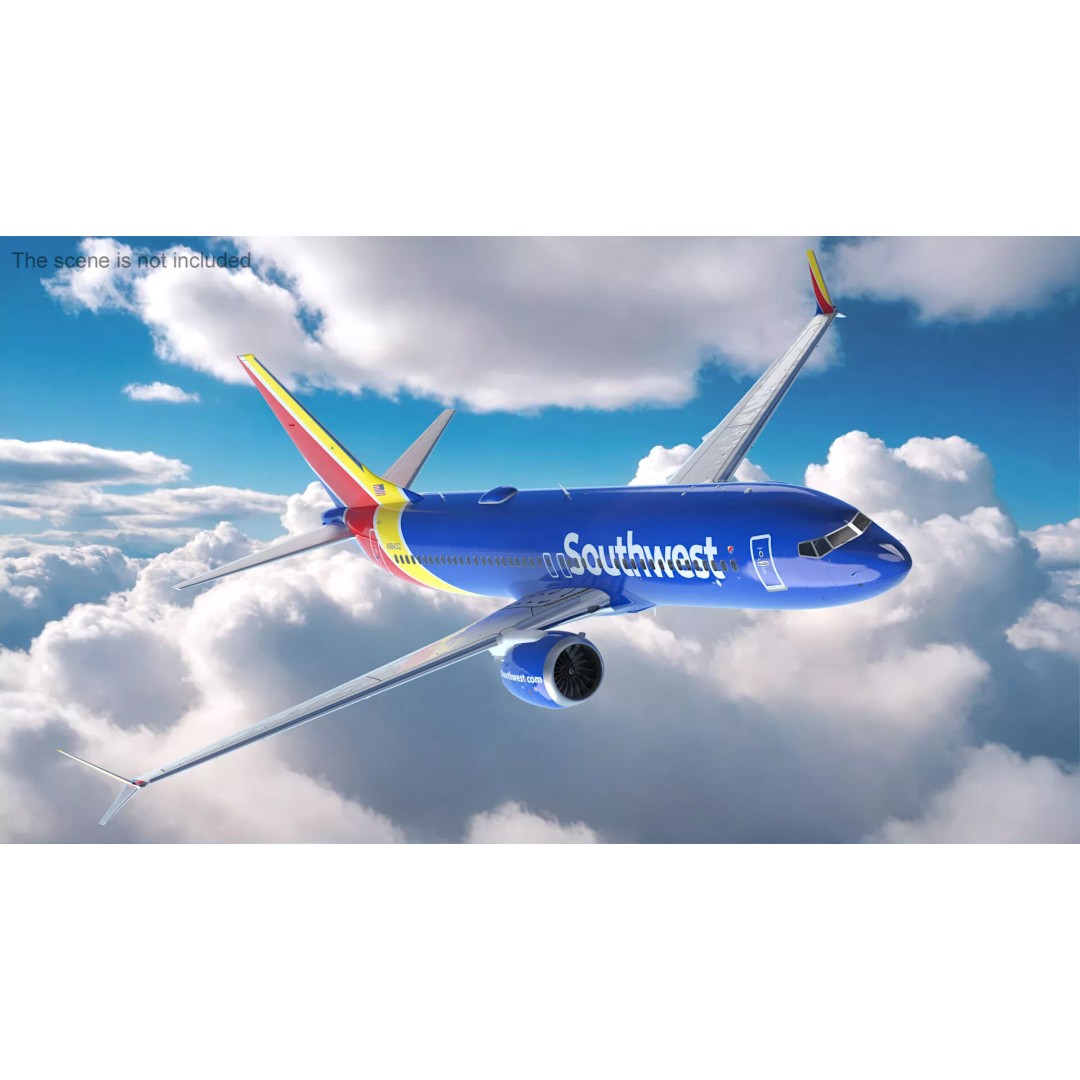Boeing 737 Max 8 3D Model – Rigged PBR Aircraft for Cinema 4D - View 6