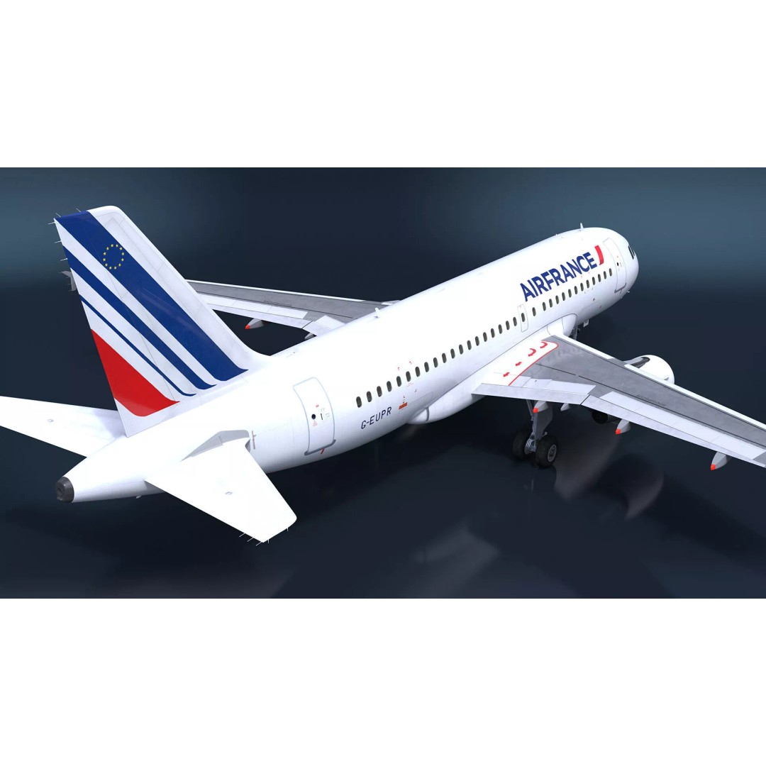 Airbus A319 3D Model – Rigged Aircraft with PBR Textures for Cinema 4D - View 10