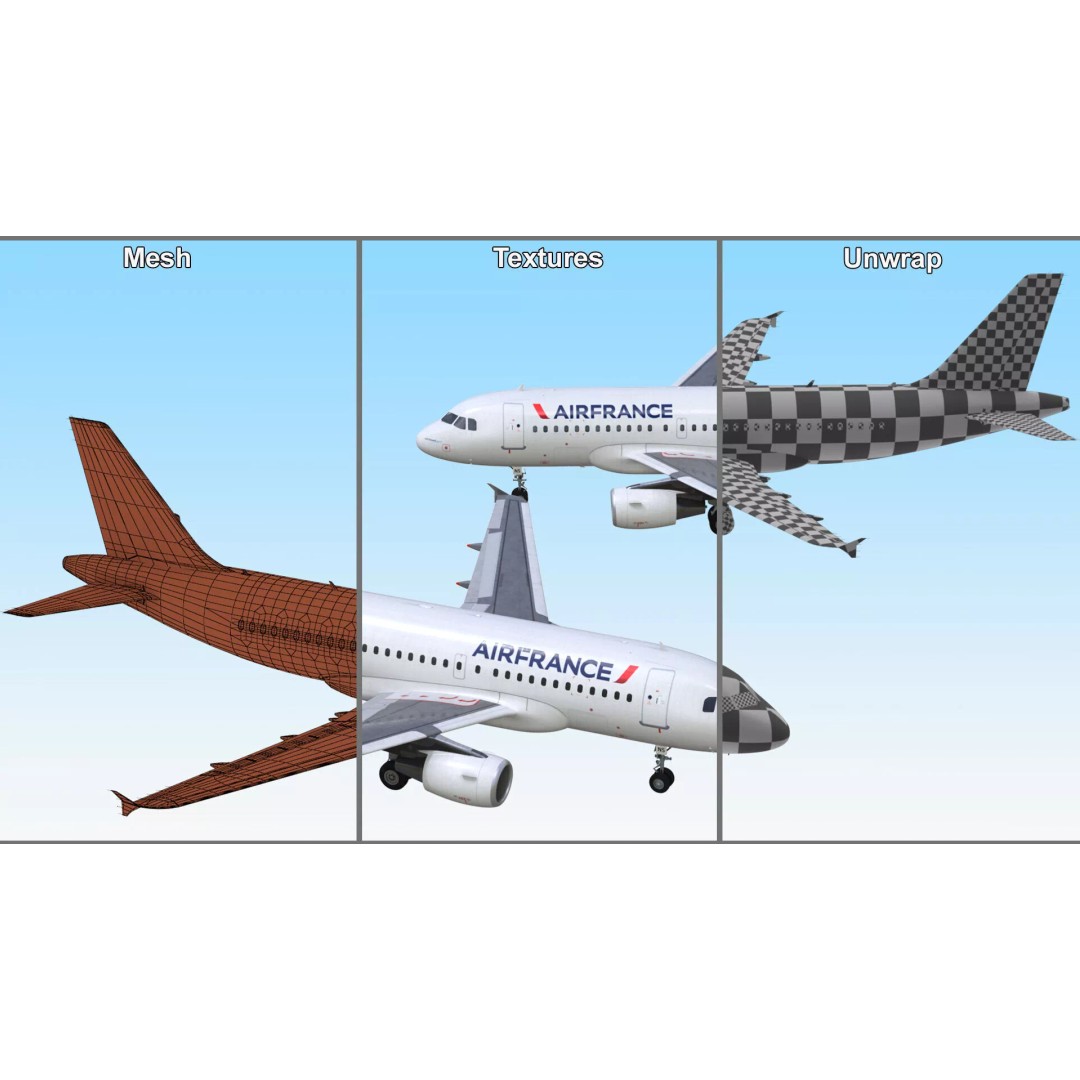 Airbus A319 3D Model – Rigged Aircraft with PBR Textures for Cinema 4D - View 26