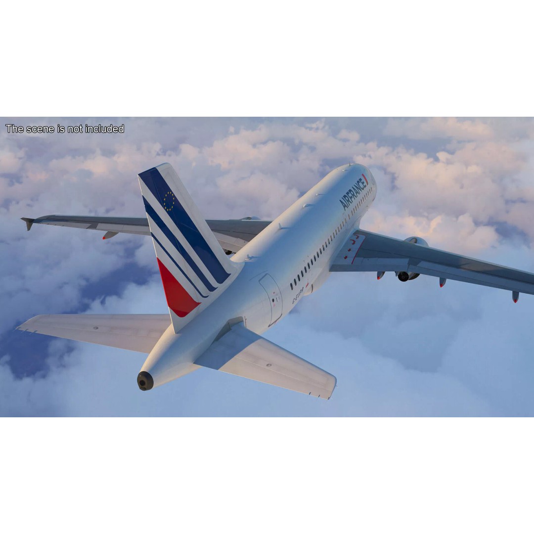 Airbus A319 3D Model – Rigged Aircraft with PBR Textures for Cinema 4D - View 3