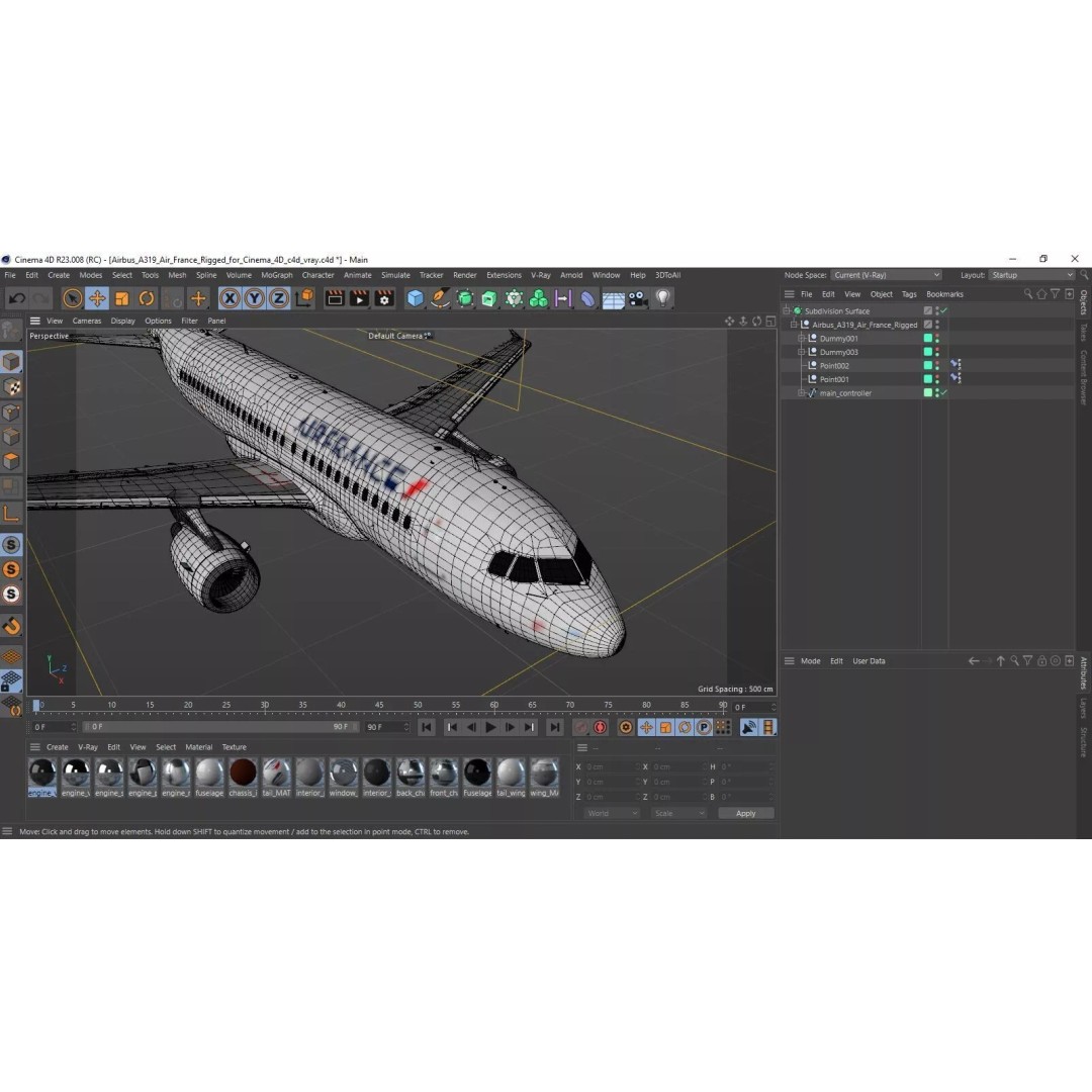 Airbus A319 3D Model – Rigged Aircraft with PBR Textures for Cinema 4D - View 32