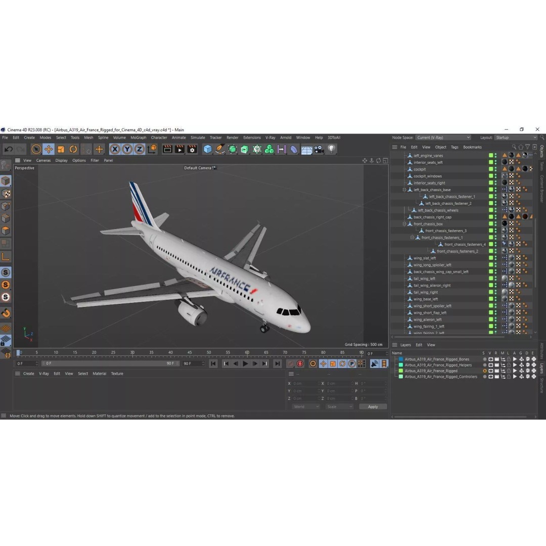 Airbus A319 3D Model – Rigged Aircraft with PBR Textures for Cinema 4D - View 33