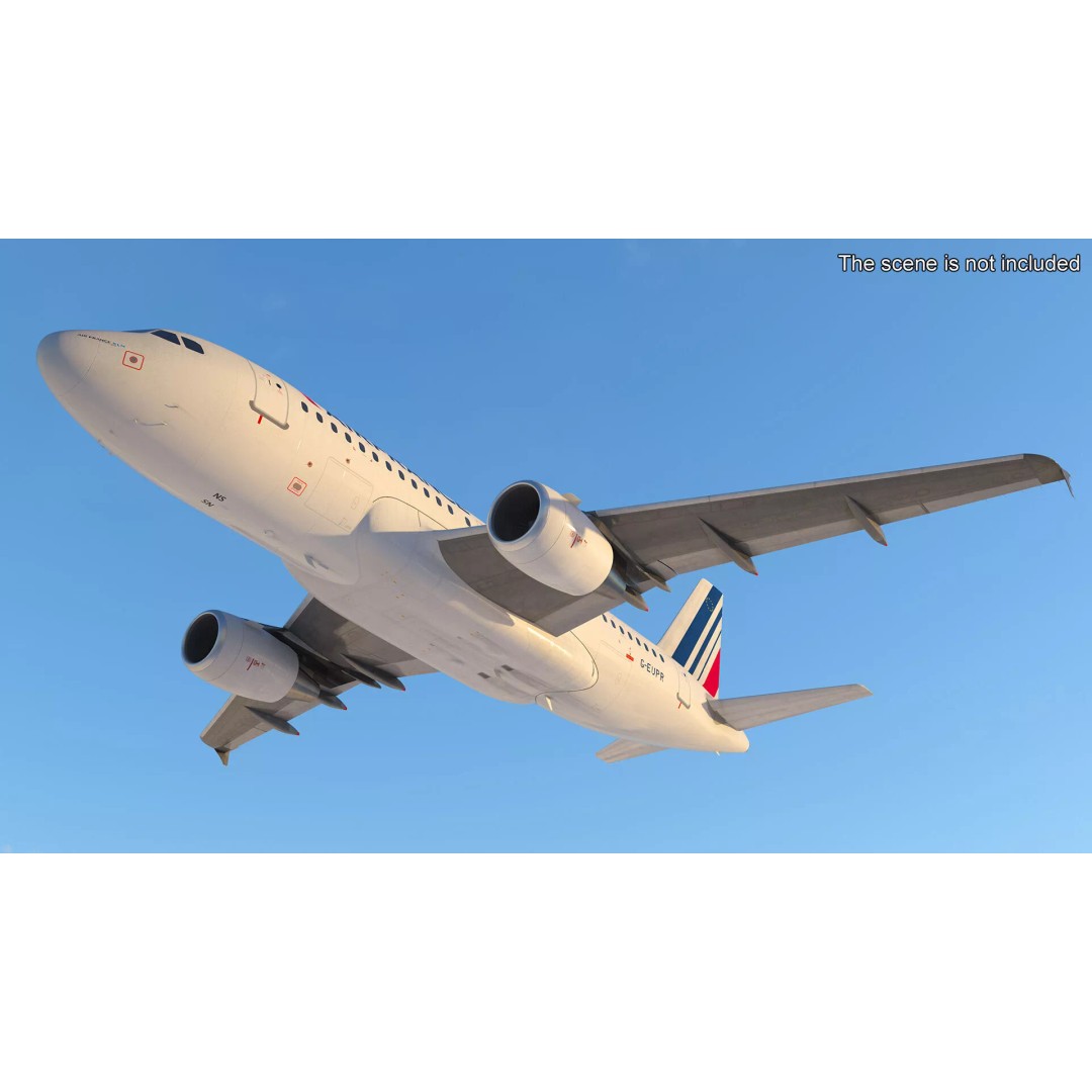 Airbus A319 3D Model – Rigged Aircraft with PBR Textures for Cinema 4D - View 4