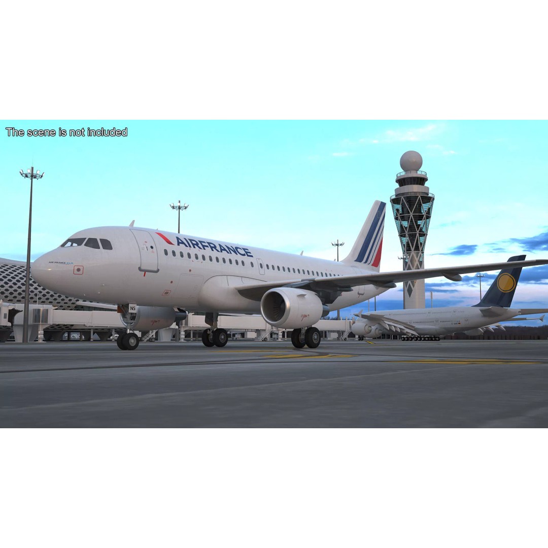 Airbus A319 3D Model – Rigged Aircraft with PBR Textures for Cinema 4D - View 8