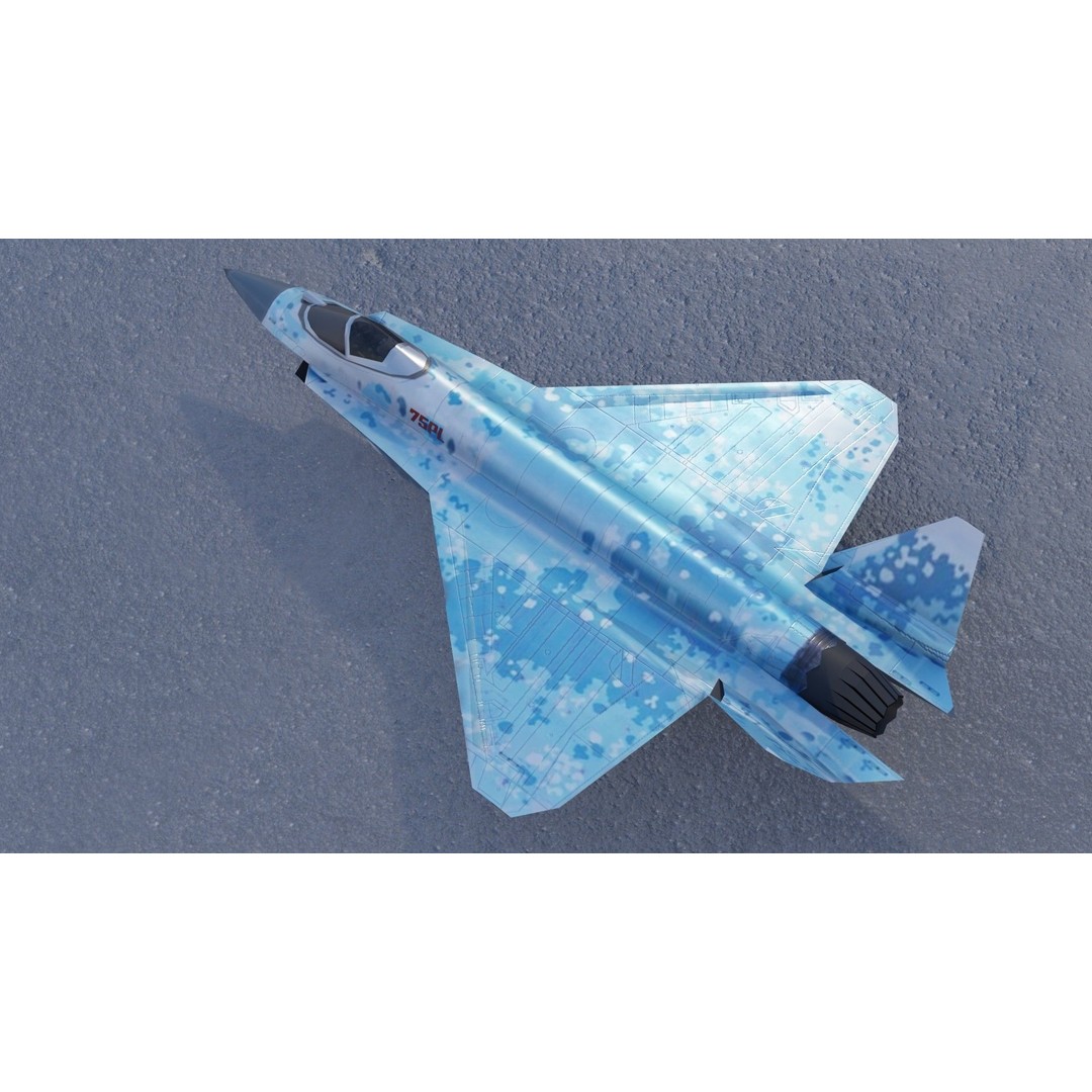 Sukhoi SU-75 Checkmate 3D Model – Low Poly Rigged Stealth Fighter, FBX - View 10