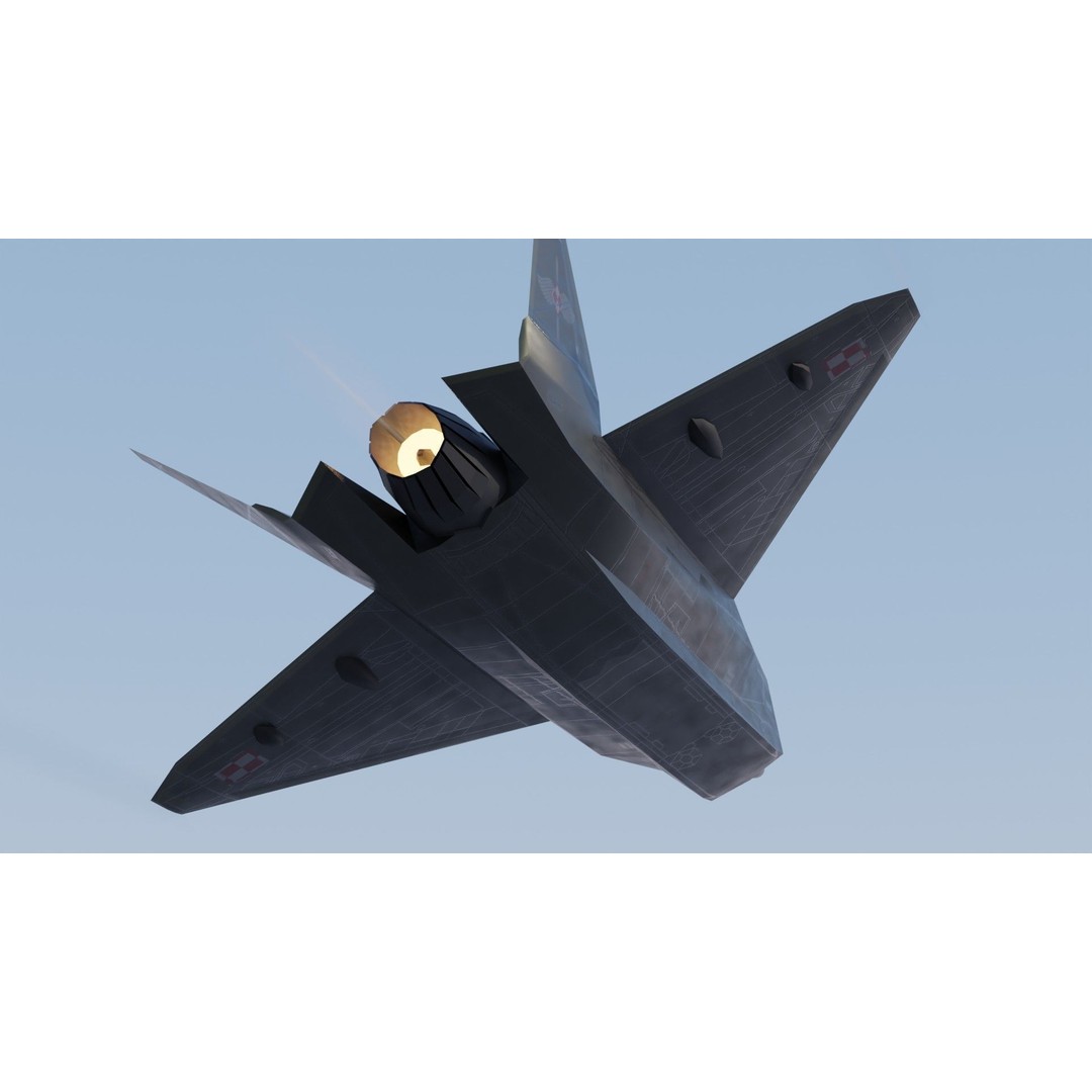 Sukhoi SU-75 Checkmate 3D Model – Low Poly Rigged Stealth Fighter, FBX - View 14