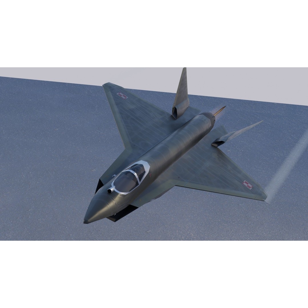 Sukhoi SU-75 Checkmate 3D Model – Low Poly Rigged Stealth Fighter, FBX - View 15