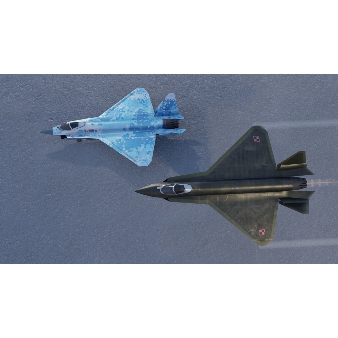 Sukhoi SU-75 Checkmate 3D Model – Low Poly Rigged Stealth Fighter, FBX - View 21