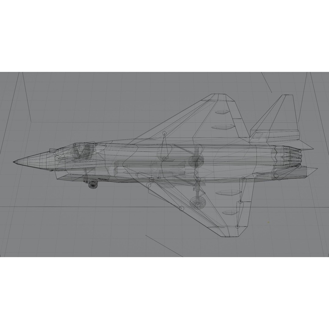 Sukhoi SU-75 Checkmate 3D Model – Low Poly Rigged Stealth Fighter, FBX - View 4