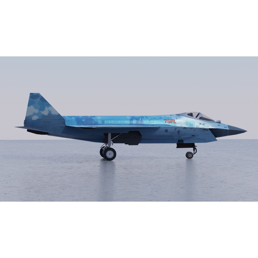 Sukhoi SU-75 Checkmate 3D Model – Low Poly Rigged Stealth Fighter, FBX - View 8