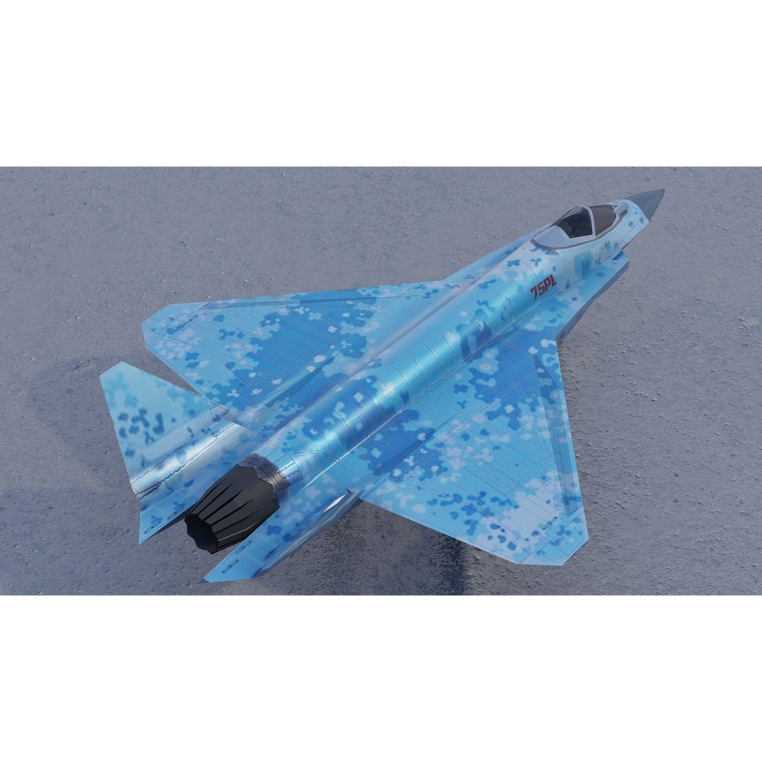 Sukhoi SU-75 Checkmate 3D Model – Low Poly Rigged Stealth Fighter, FBX - View 9