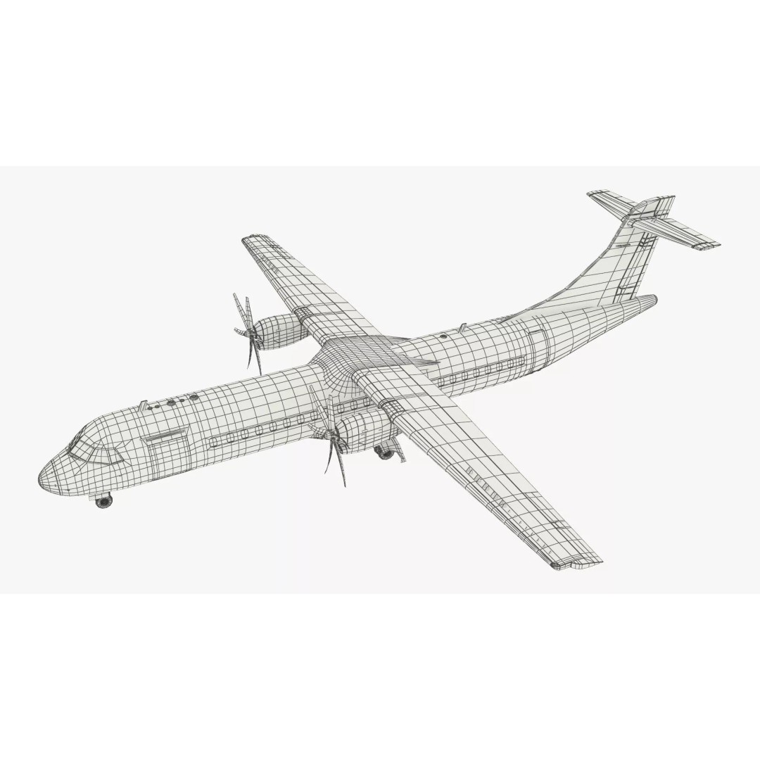 Maritime Patrol Aircraft 3D Model – PBR Twin Turboprop with UVs, FBX - View 13