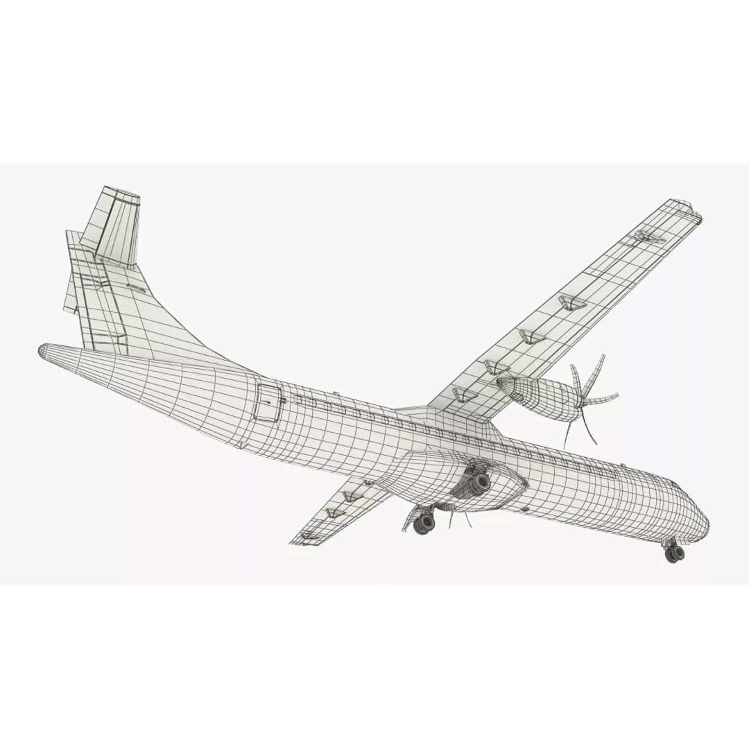 Maritime Patrol Aircraft 3D Model – PBR Twin Turboprop with UVs, FBX - View 14