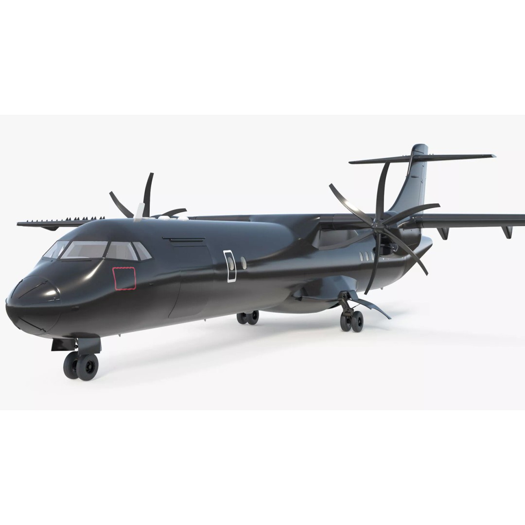 Maritime Patrol Aircraft 3D Model – PBR Twin Turboprop with UVs, FBX - View 2