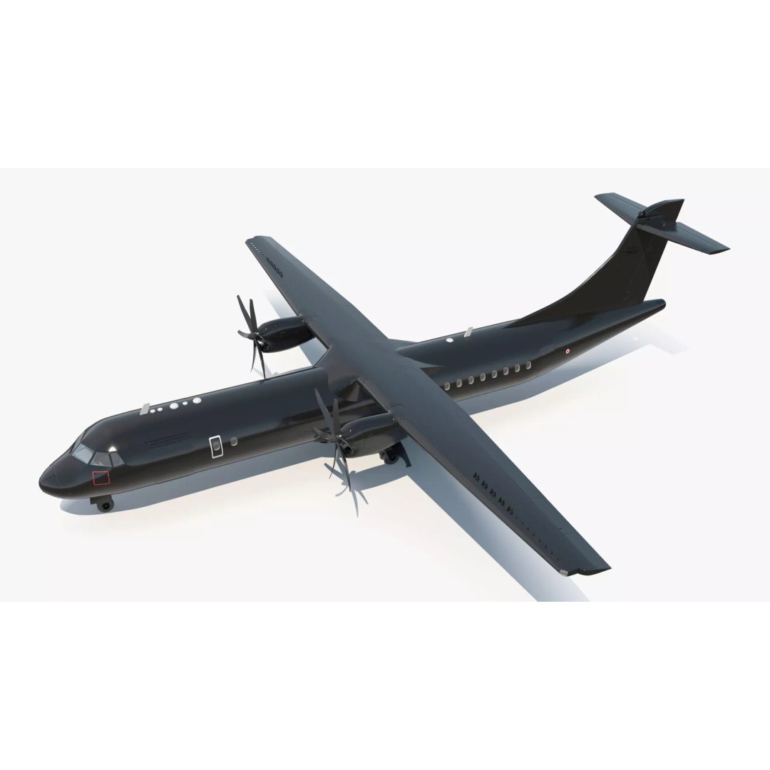 Maritime Patrol Aircraft 3D Model – PBR Twin Turboprop with UVs, FBX - View 4