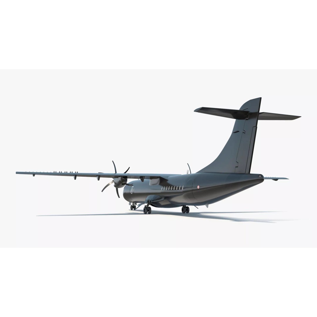 Maritime Patrol Aircraft 3D Model – PBR Twin Turboprop with UVs, FBX - View 5