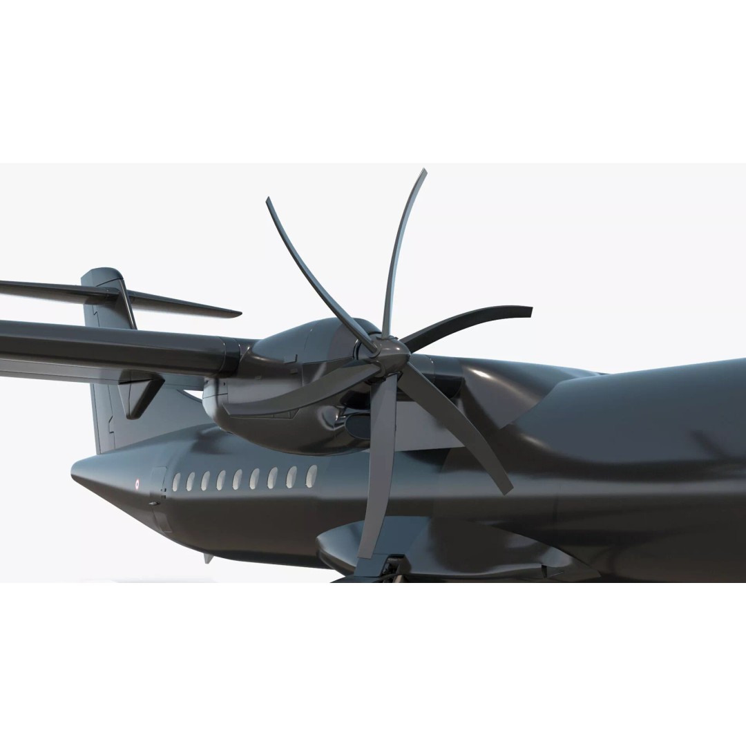 Maritime Patrol Aircraft 3D Model – PBR Twin Turboprop with UVs, FBX - View 8