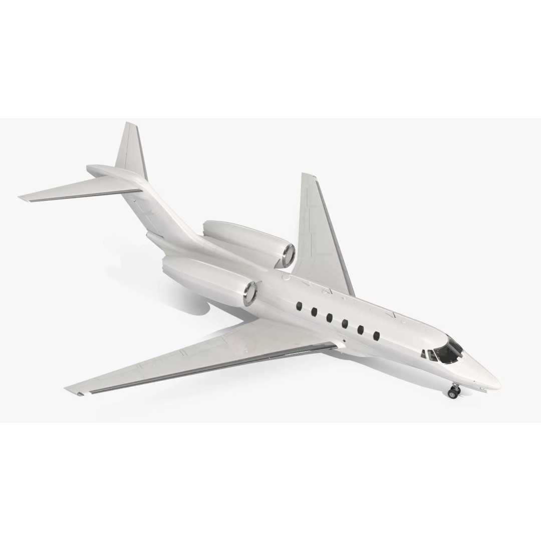 Luxury Private Jet 3D Model – High Poly Aircraft with Interior, FBX - View 15