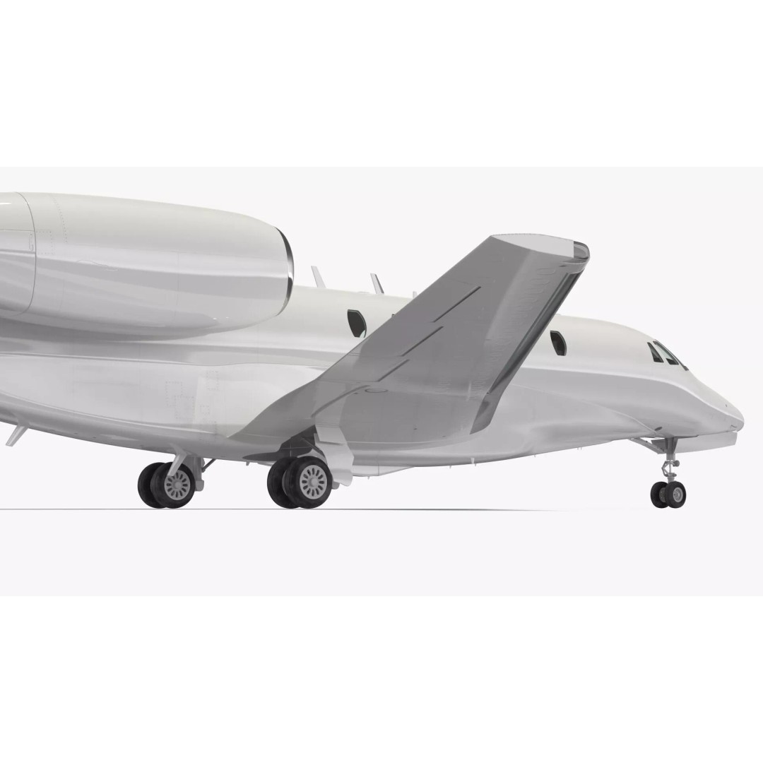 Luxury Private Jet 3D Model – High Poly Aircraft with Interior, FBX - View 18