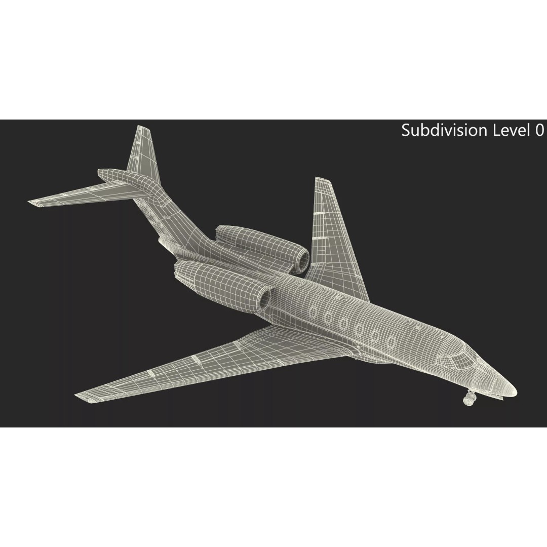 Luxury Private Jet 3D Model – High Poly Aircraft with Interior, FBX - View 25