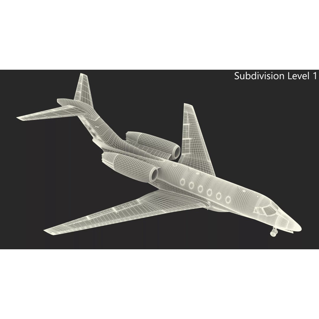 Luxury Private Jet 3D Model – High Poly Aircraft with Interior, FBX - View 26