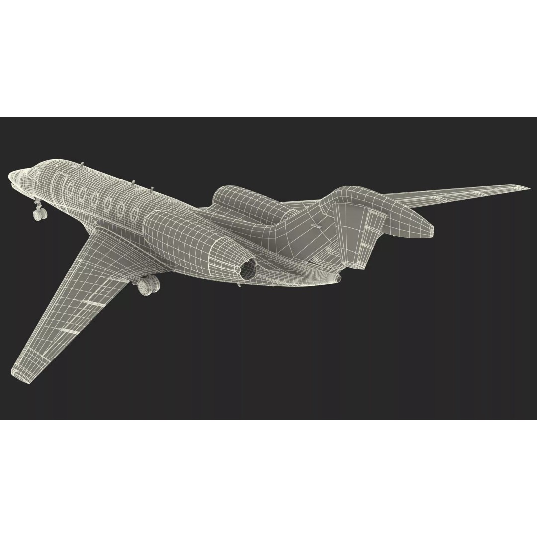 Luxury Private Jet 3D Model – High Poly Aircraft with Interior, FBX - View 30