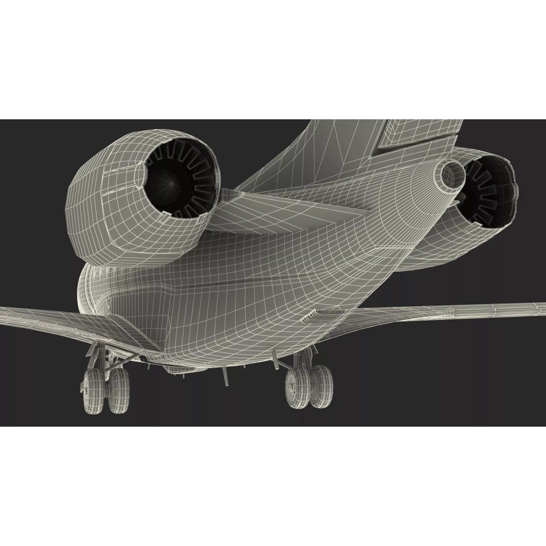 Luxury Private Jet 3D Model – High Poly Aircraft with Interior, FBX - View 32