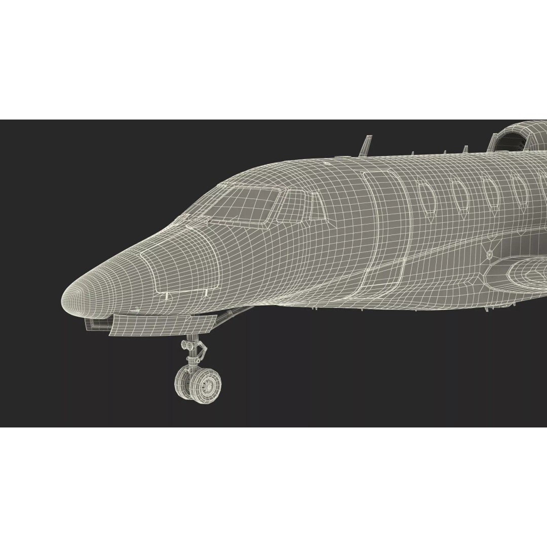 Luxury Private Jet 3D Model – High Poly Aircraft with Interior, FBX - View 35