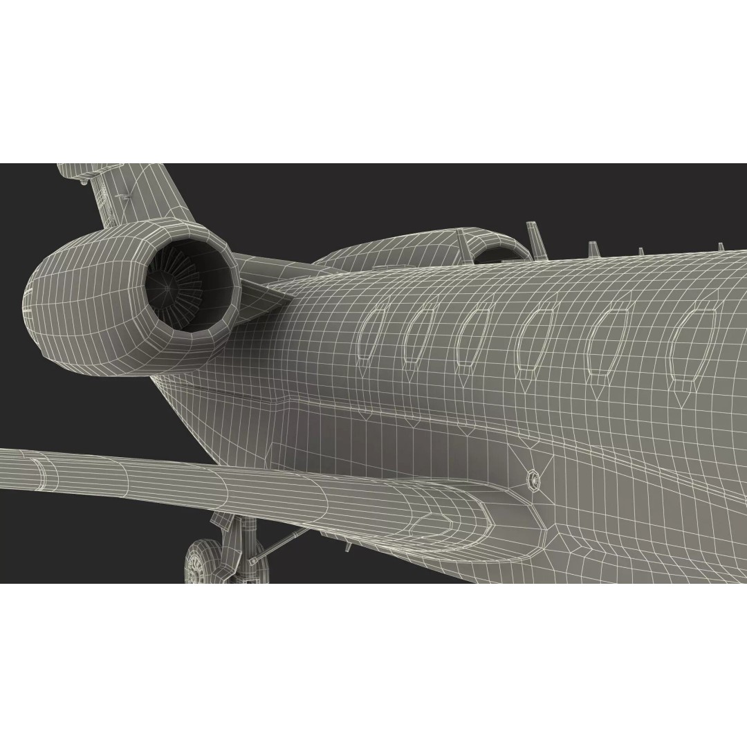 Luxury Private Jet 3D Model – High Poly Aircraft with Interior, FBX - View 36