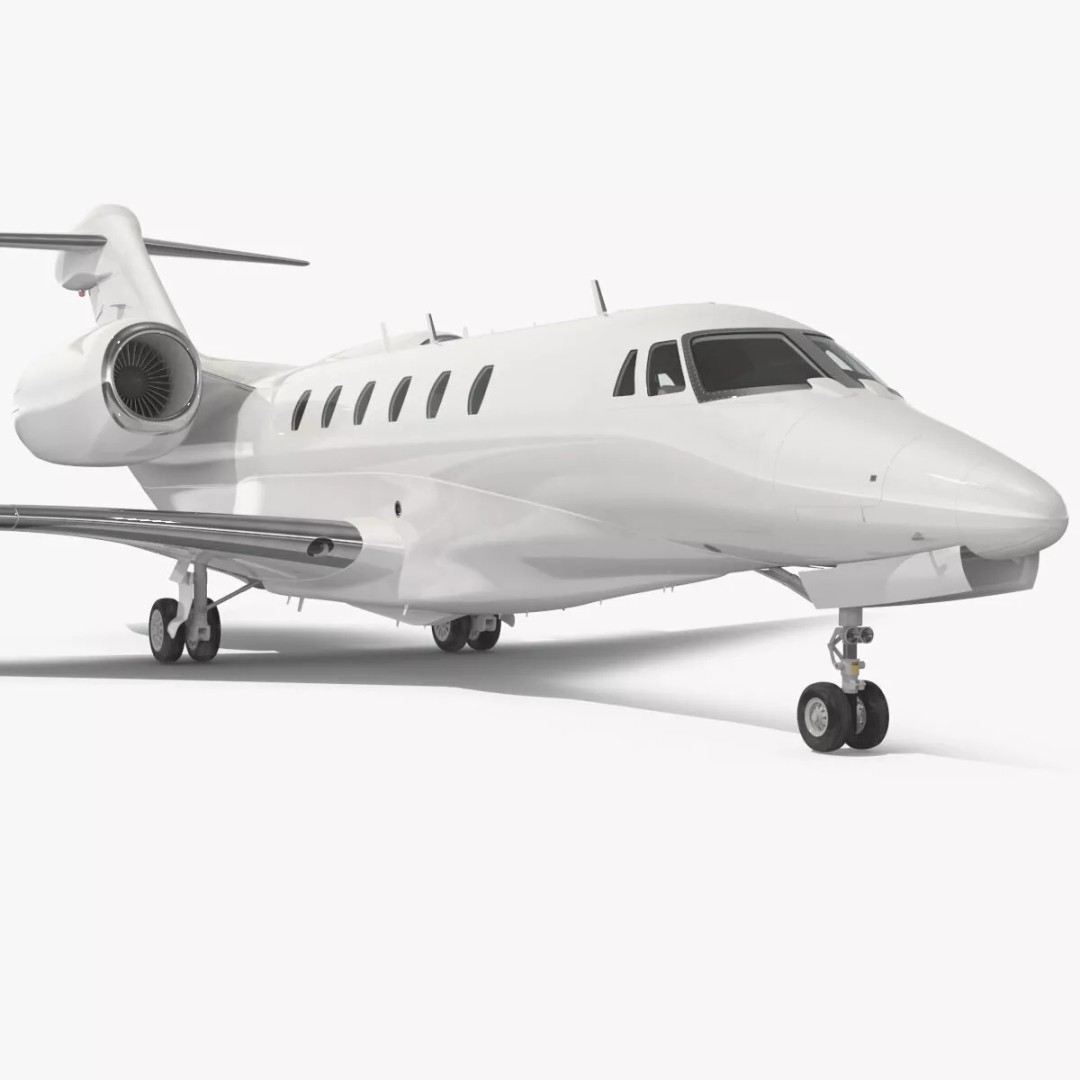 Luxury Private Jet 3D Model – High Poly Aircraft with Interior, FBX - View 37