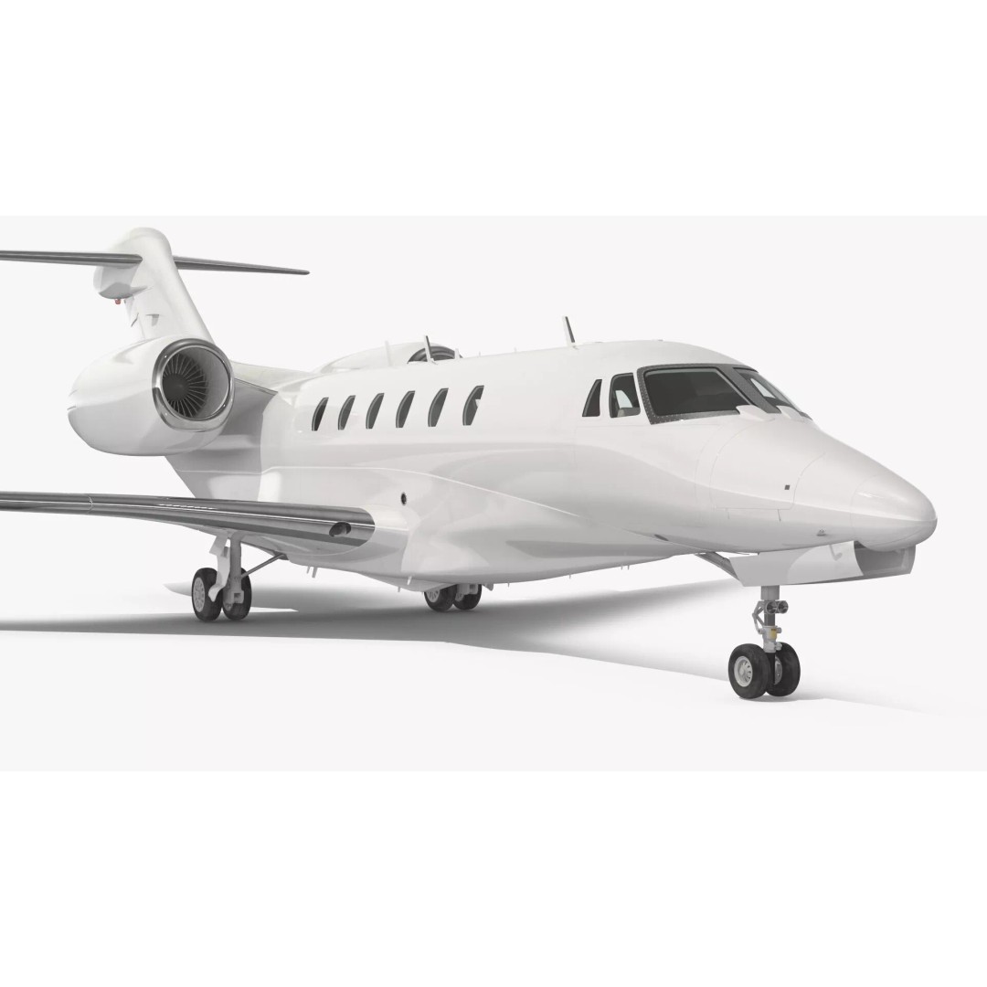 Luxury Private Jet 3D Model – High Poly Aircraft with Interior, FBX - View 38