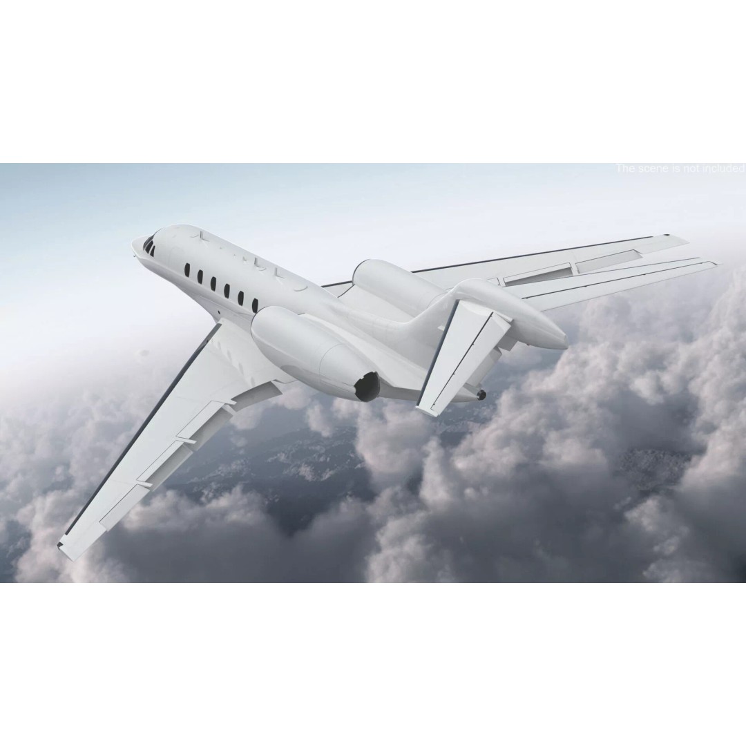 Luxury Private Jet 3D Model – High Poly Aircraft with Interior, FBX - View 4