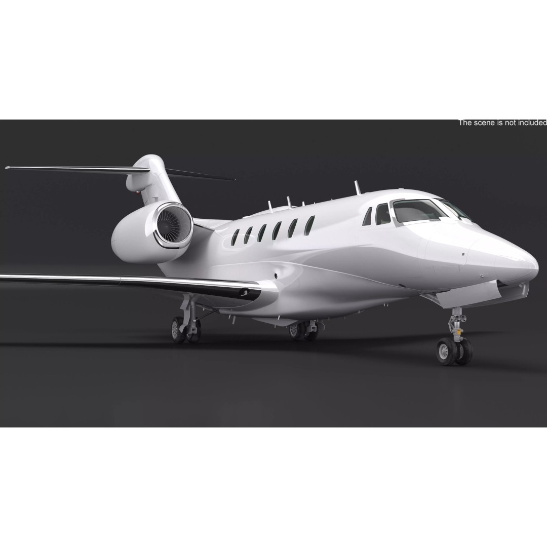 Luxury Private Jet 3D Model – High Poly Aircraft with Interior, FBX - View 43