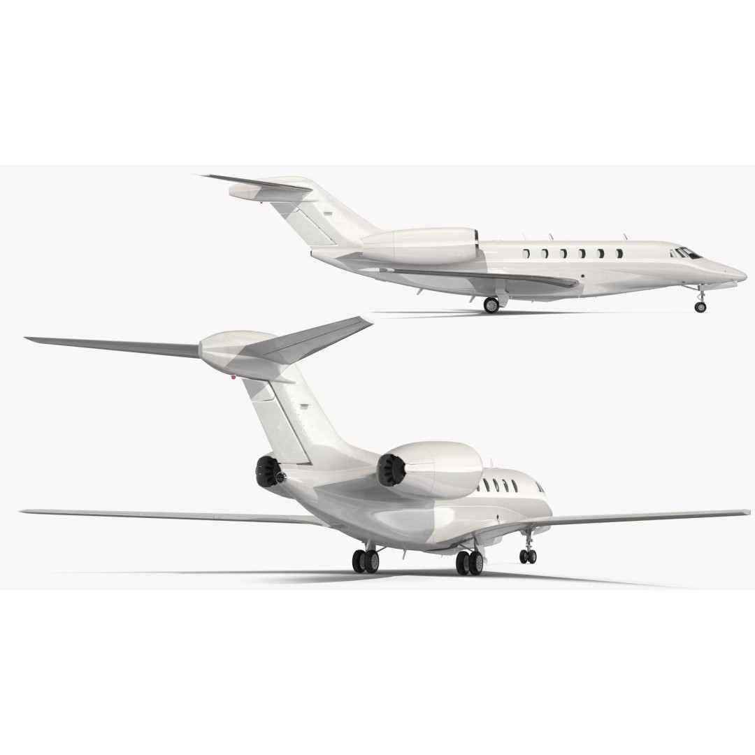 Luxury Private Jet 3D Model – High Poly Aircraft with Interior, FBX - View 52