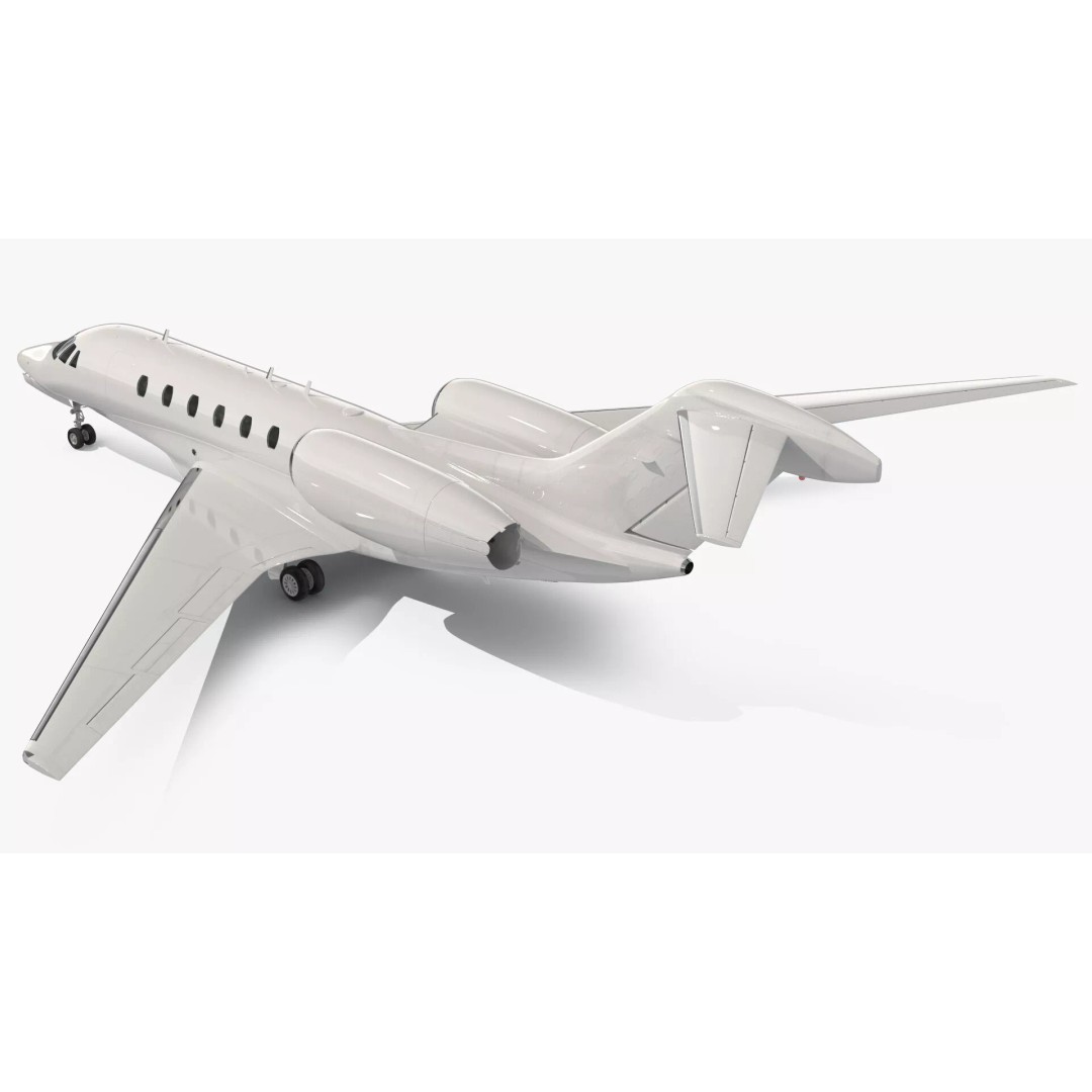 Luxury Private Jet 3D Model – High Poly Aircraft with Interior, FBX - View 53