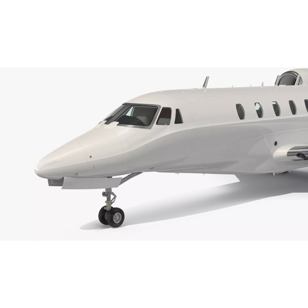 Luxury Private Jet 3D Model – High Poly Aircraft with Interior, FBX - View 57