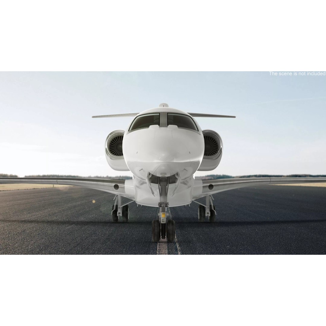 Luxury Private Jet 3D Model – High Poly Aircraft with Interior, FBX - View 6