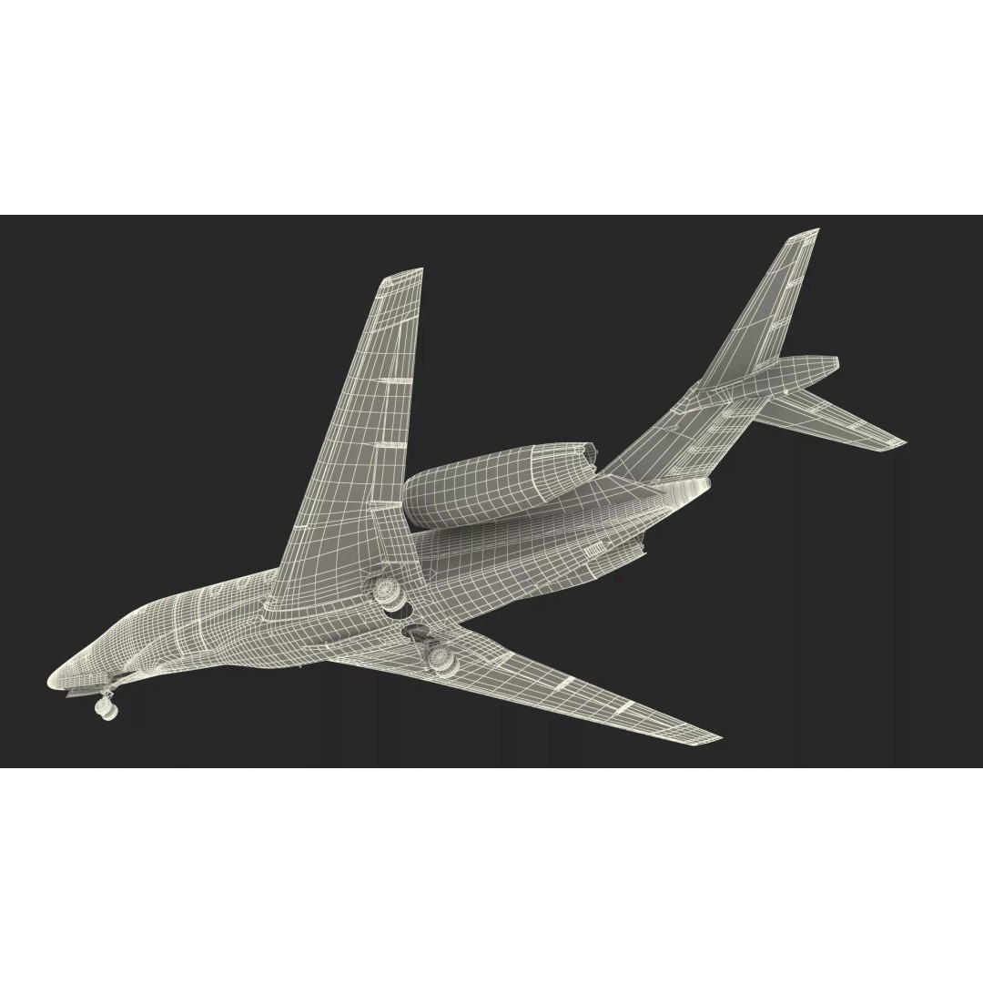 Luxury Private Jet 3D Model – High Poly Aircraft with Interior, FBX - View 67