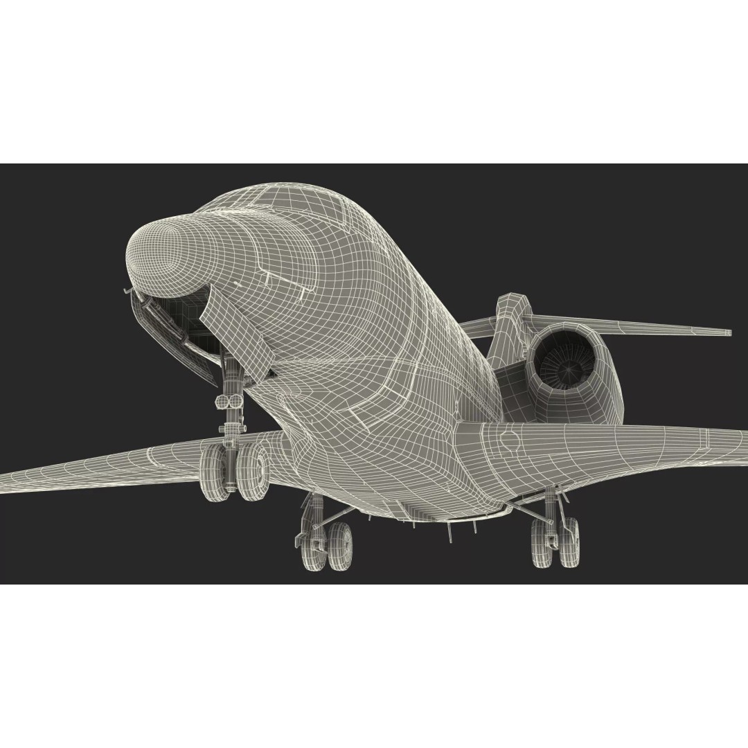 Luxury Private Jet 3D Model – High Poly Aircraft with Interior, FBX - View 70