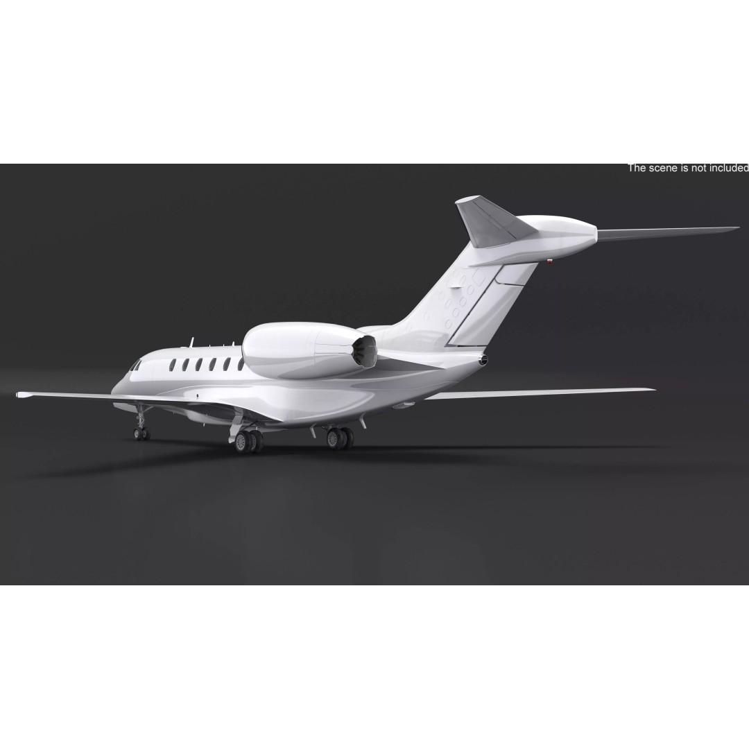 Luxury Private Jet 3D Model – High Poly Aircraft with Interior, FBX - View 8