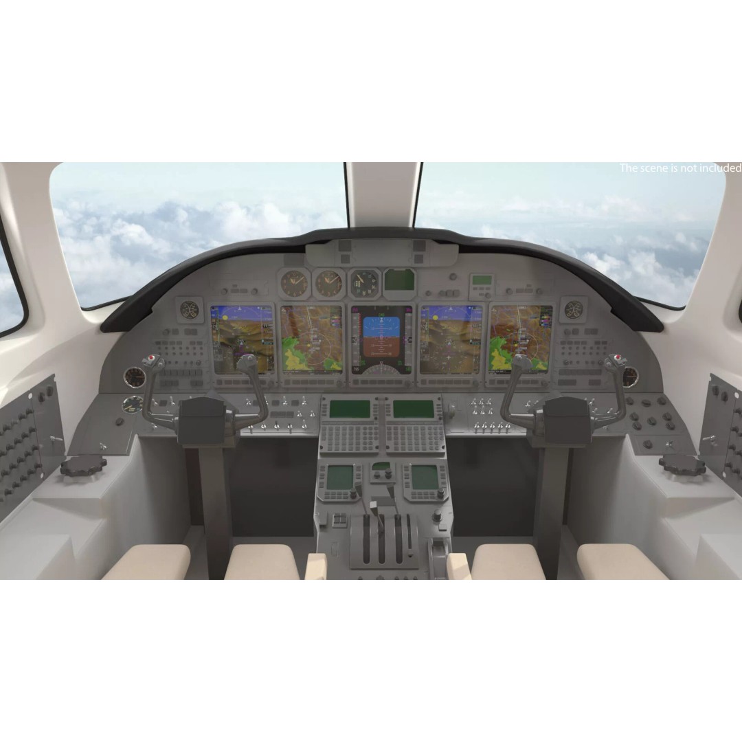 Luxury Private Jet 3D Model – High Poly Aircraft with Interior, FBX - View 9