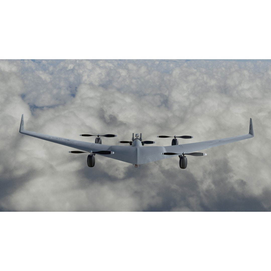 Bayraktar DIHA UAV 3D Model – Low Poly Military Aircraft, FBX - View 11