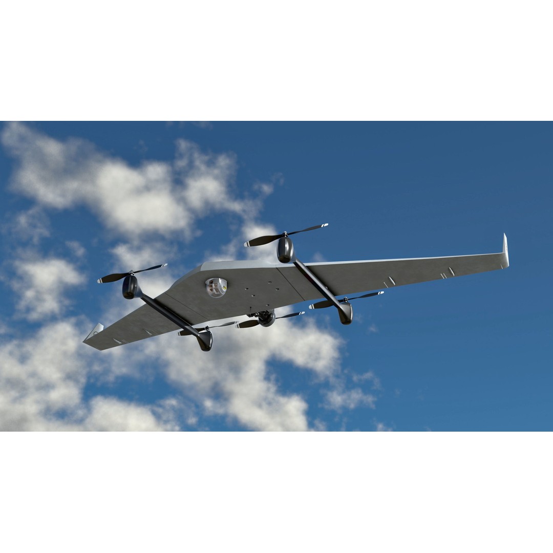 Bayraktar DIHA UAV 3D Model – Low Poly Military Aircraft, FBX - View 14