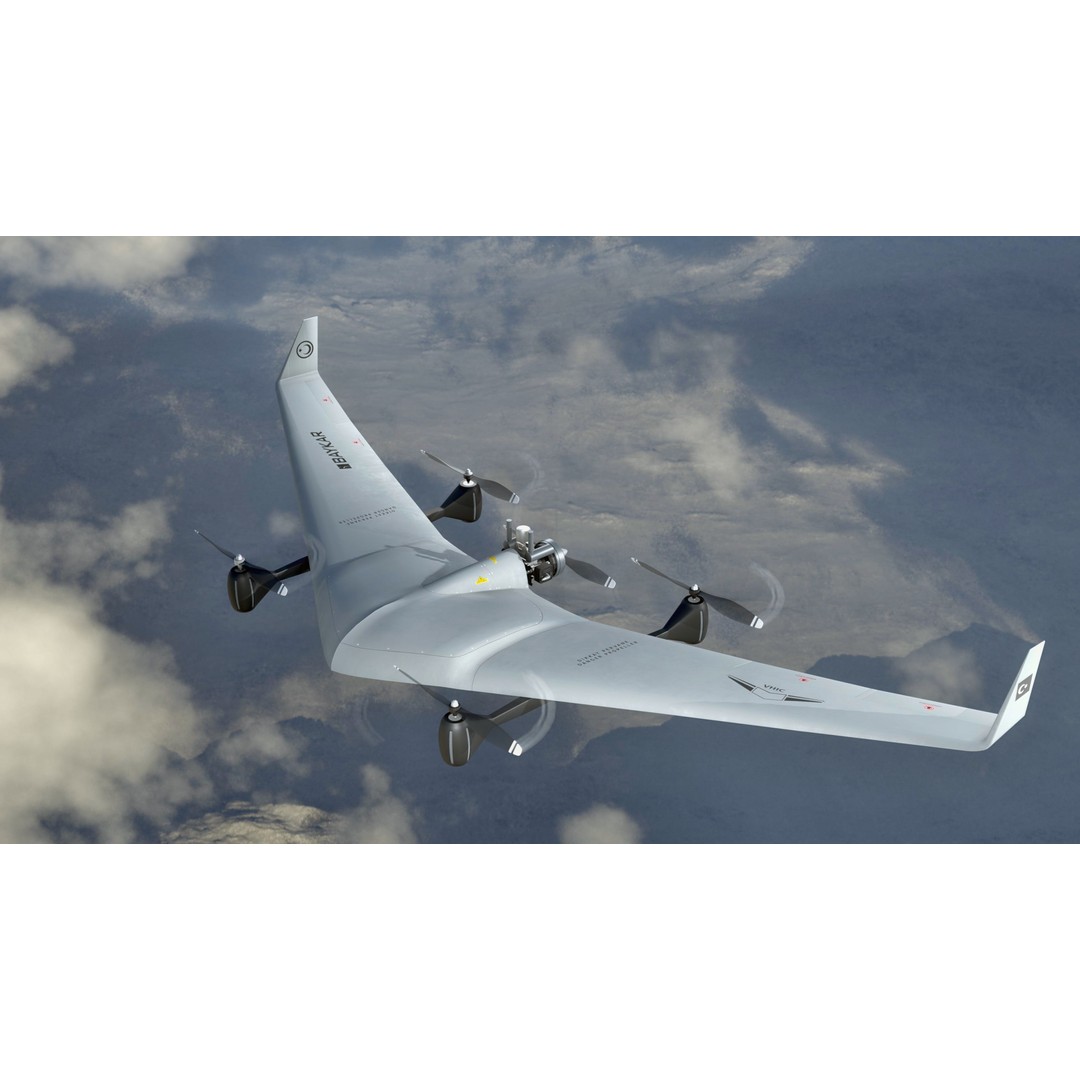 Bayraktar DIHA UAV 3D Model – Low Poly Military Aircraft, FBX - View 4