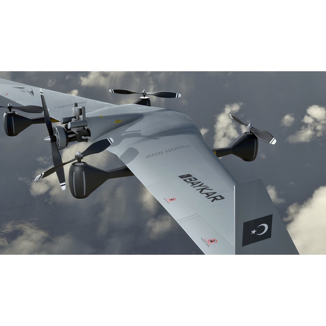 Bayraktar DIHA UAV 3D Model – Low Poly Military Aircraft, FBX - View 5