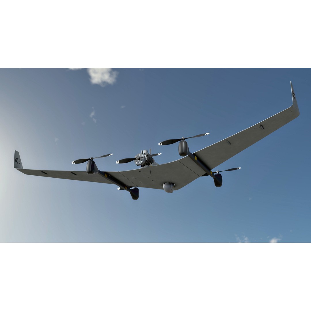 Bayraktar DIHA UAV 3D Model – Low Poly Military Aircraft, FBX - View 9