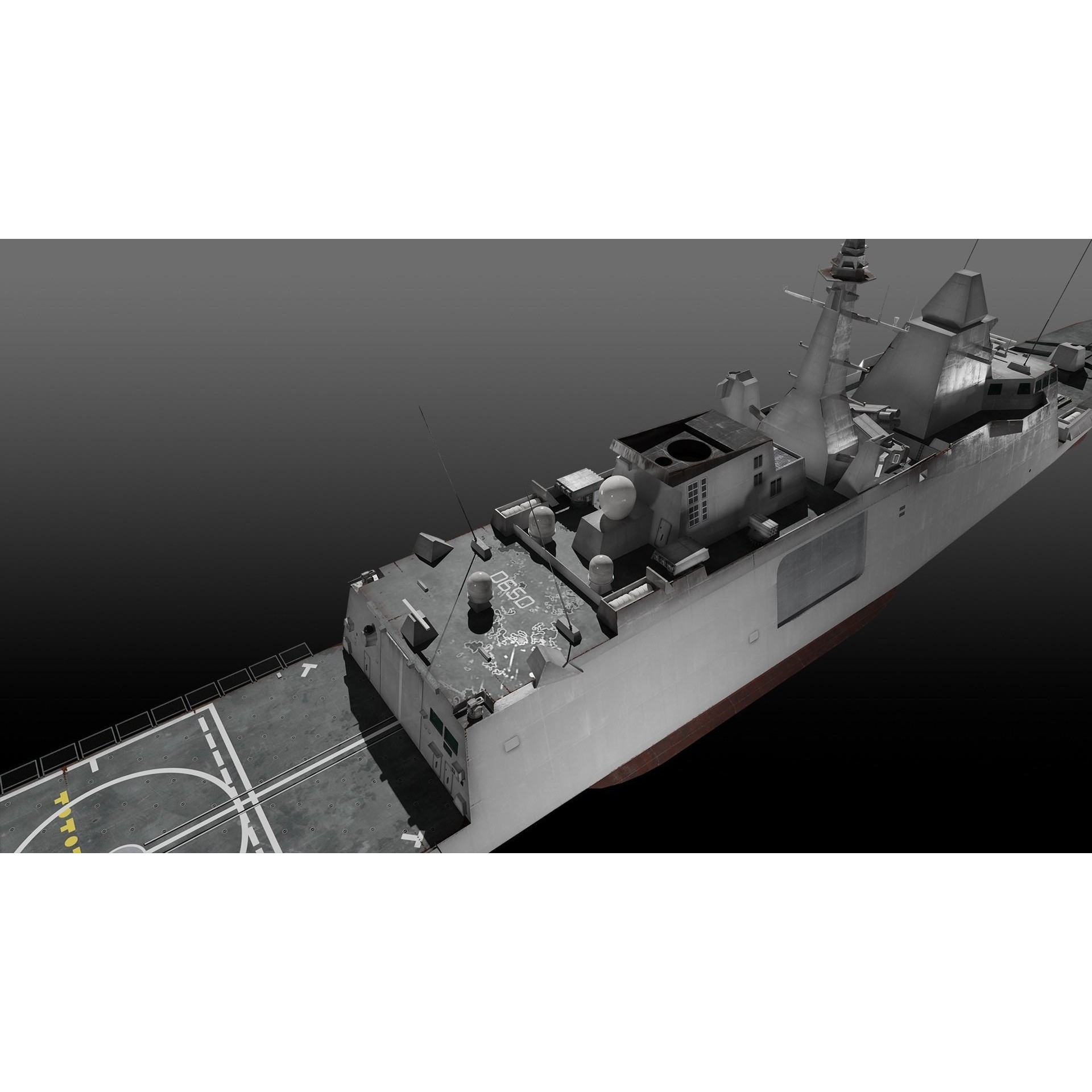 FREMM Class Frigate FS Aquitaine - Low-Poly Game-Ready 3D Model - View 11
