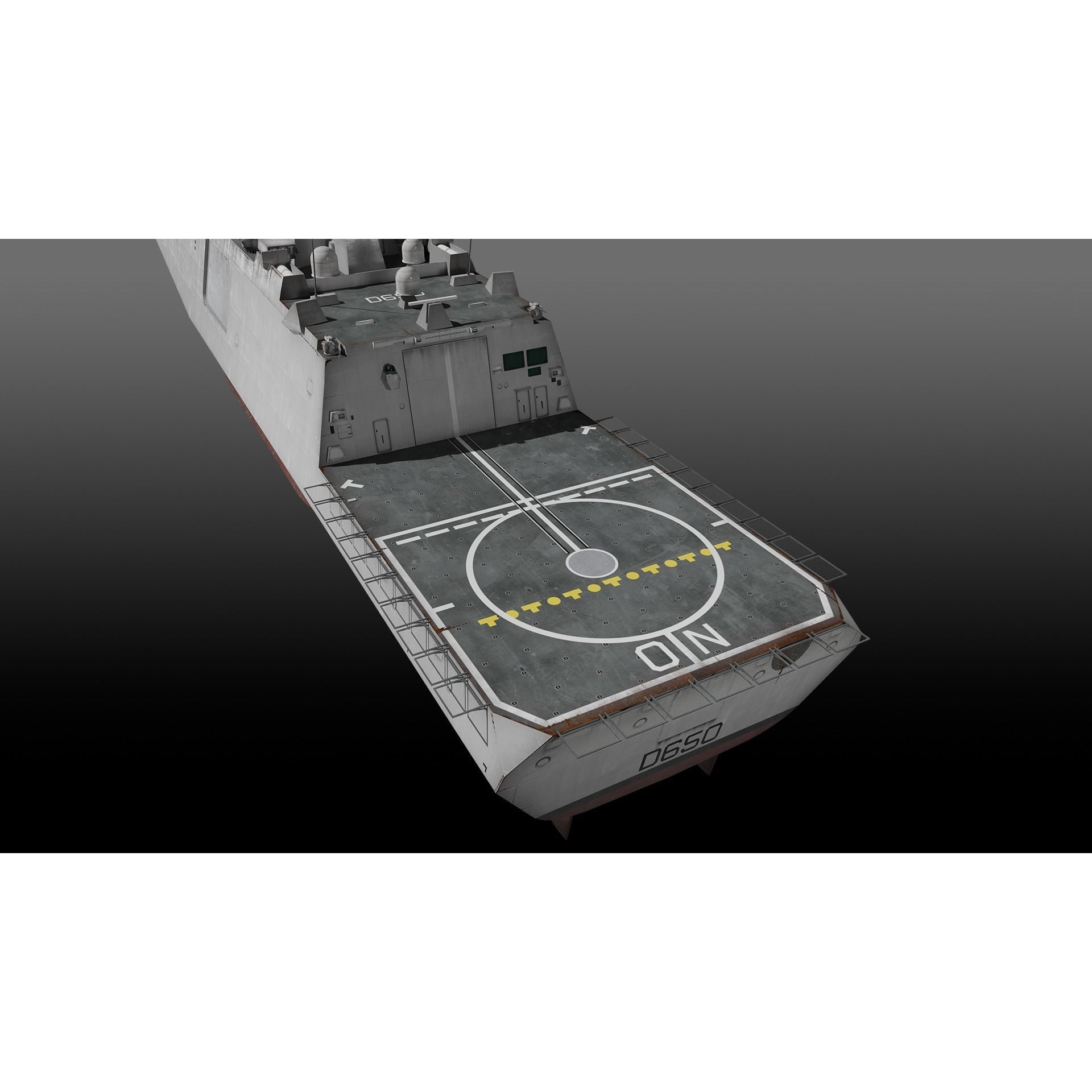 FREMM Class Frigate FS Aquitaine - Low-Poly Game-Ready 3D Model - View 12