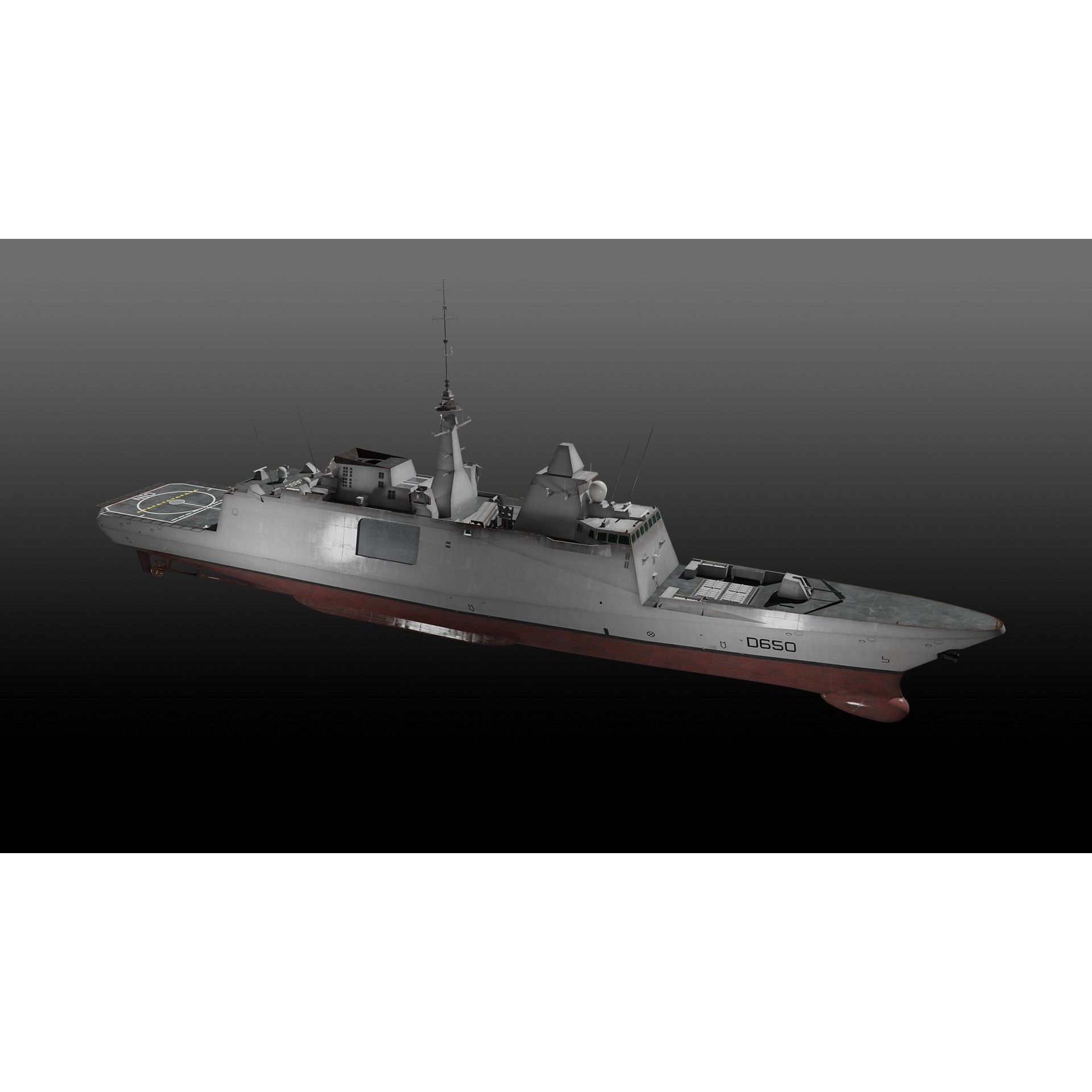 FREMM Class Frigate FS Aquitaine - Low-Poly Game-Ready 3D Model - View 5