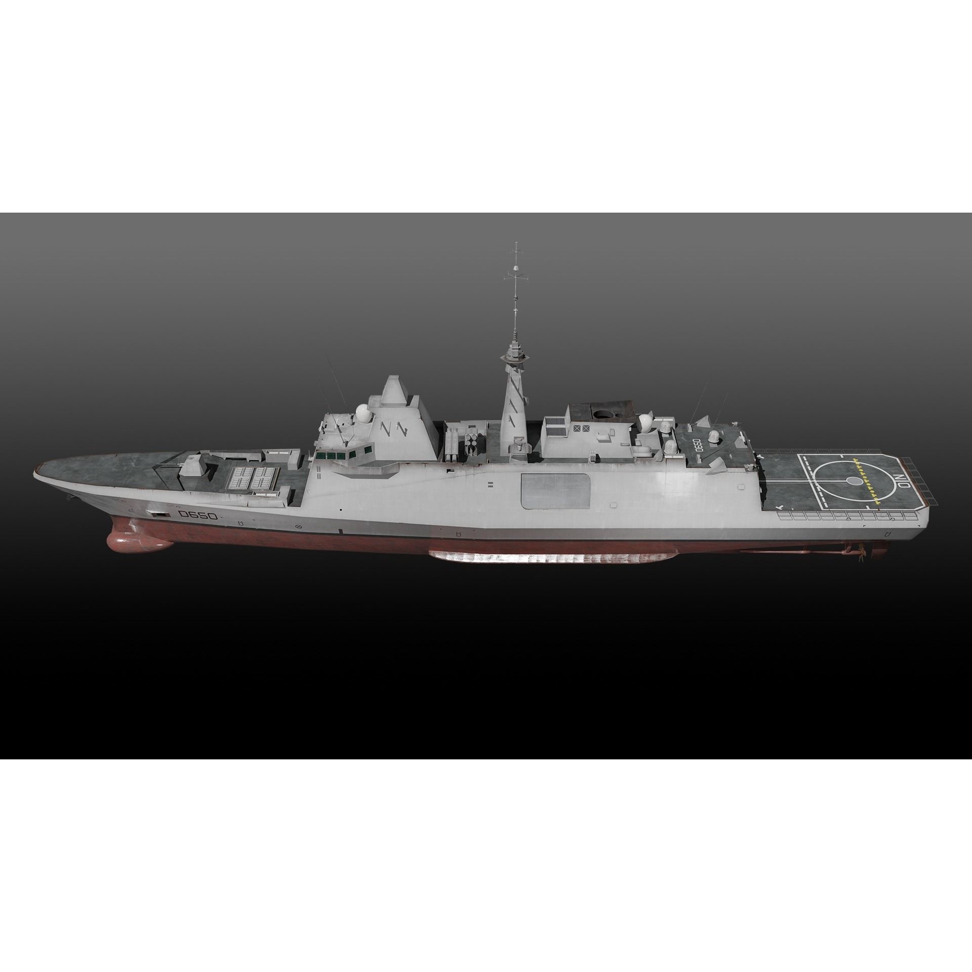 FREMM Class Frigate FS Aquitaine - Low-Poly Game-Ready 3D Model - View 9